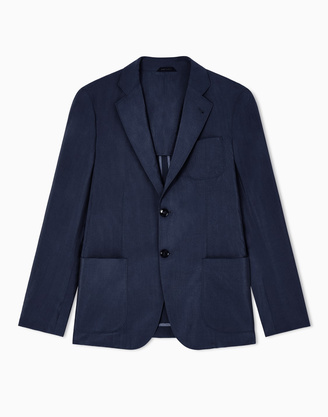 アプトンライン-シングルブレストジャケット-ウォッシュドシルク-ブル--giorgio-armani