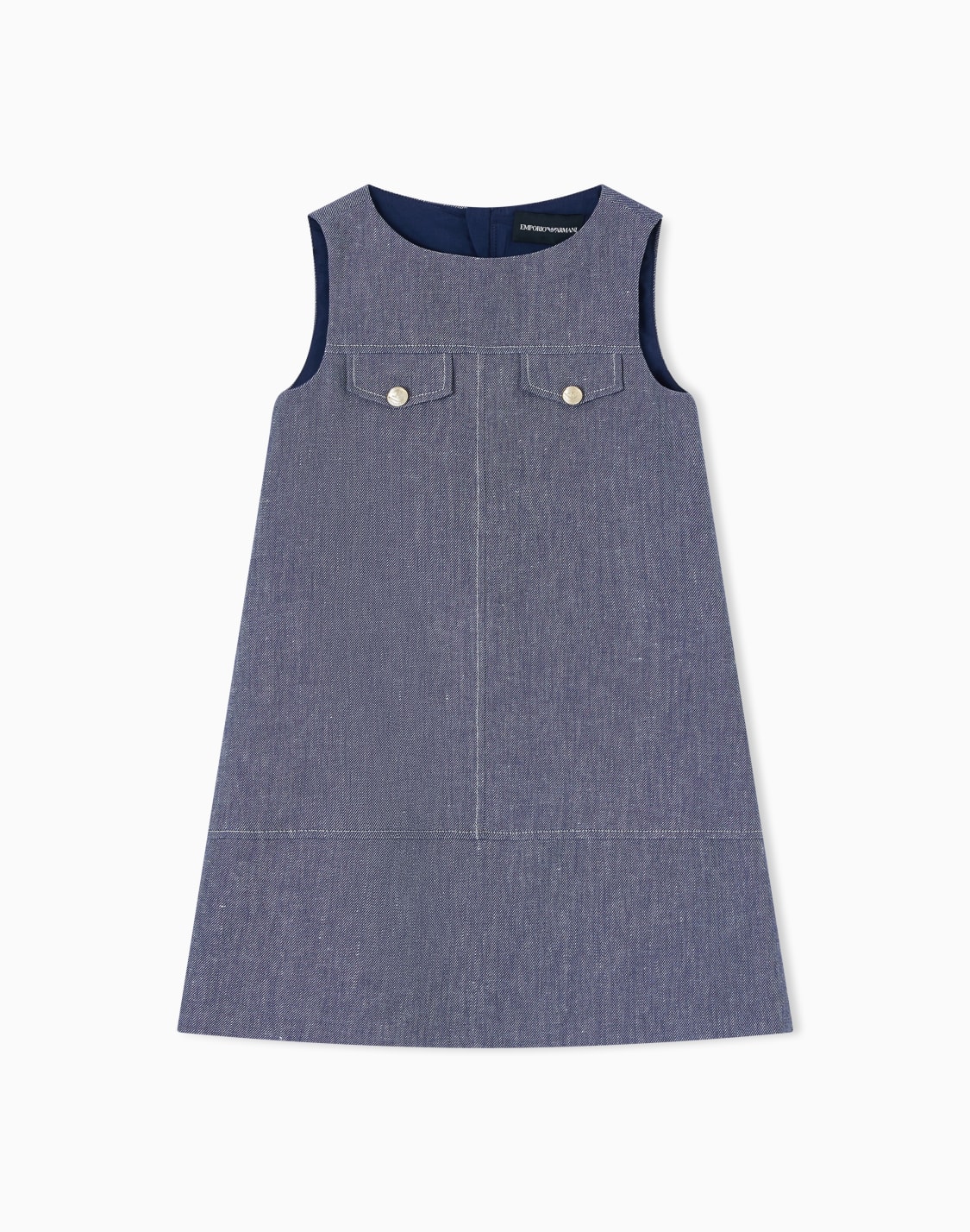 denim-effect-linen-blend-dress-blue--emporio-armani