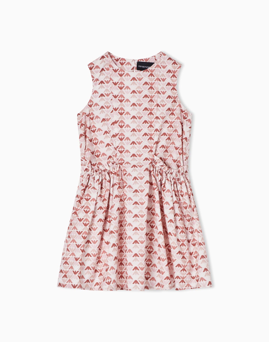 sleeveless-dress-in-all-over-print-poplin-pink--emporio-armani