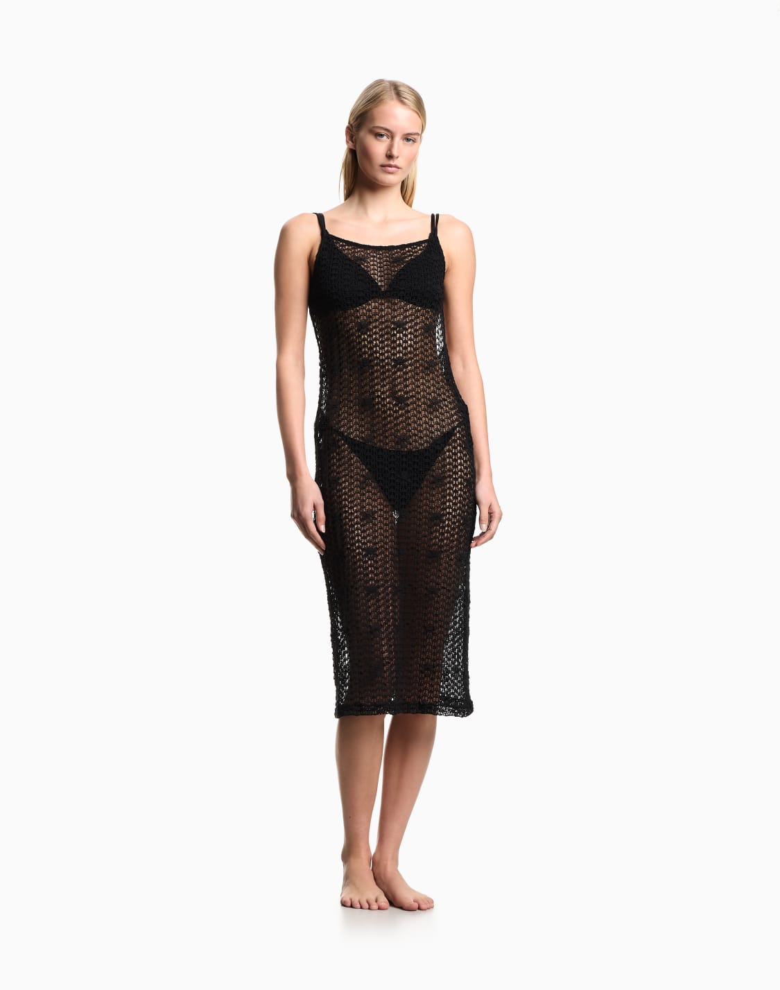 robe-midi-de-plage-en-dentelle-macram-motif-floral-noir--emporio-armani