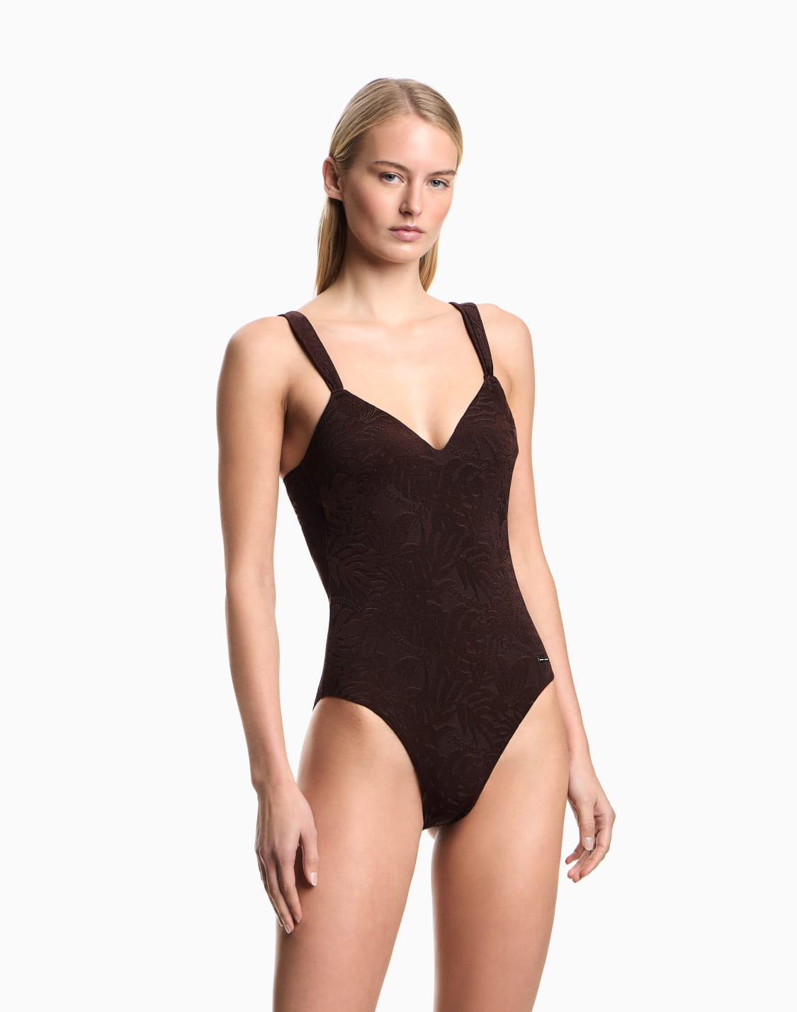 ワンピス水着-ライクラ-リフジャカド-パッド入り-ブラウン--emporio-armani