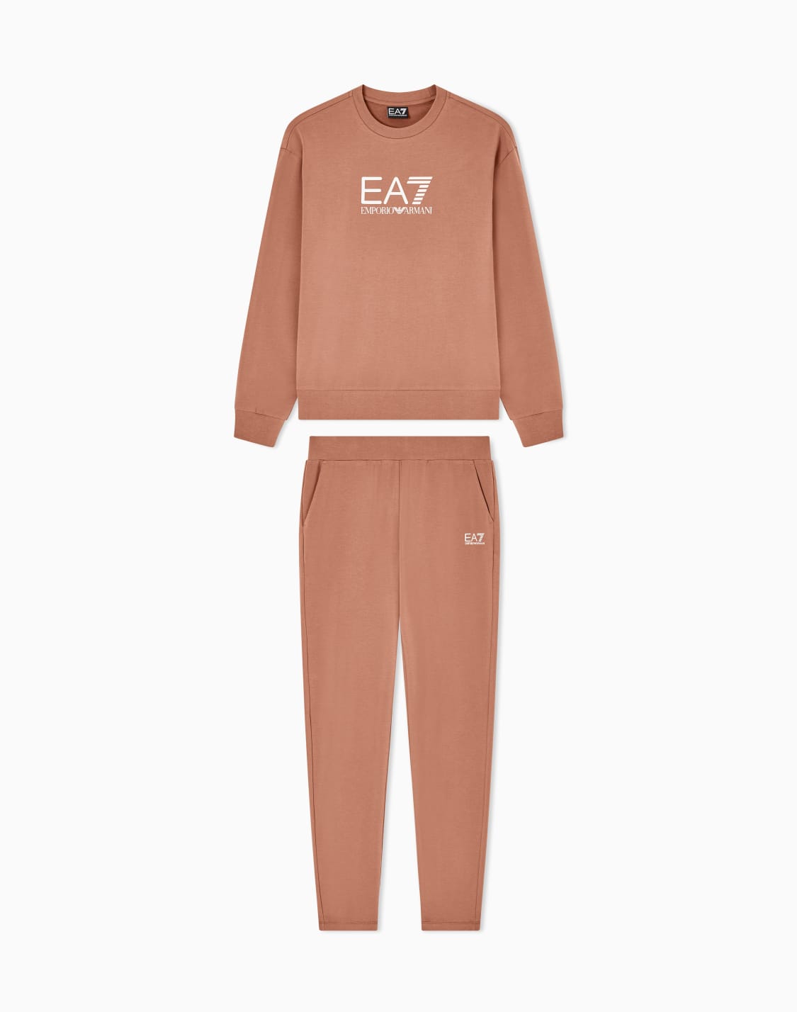 survtement-en-coton-stretch-avec-logo-marron--ea7