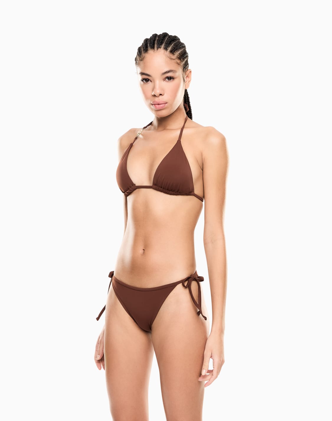 메탈릭-로고-트라이앵글-비키니-브라운--ea7