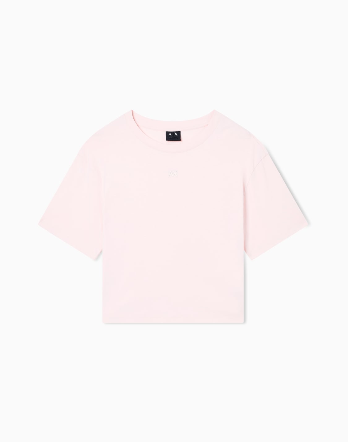 cropped-cotton-t-shirt-pink--armani-exchange
