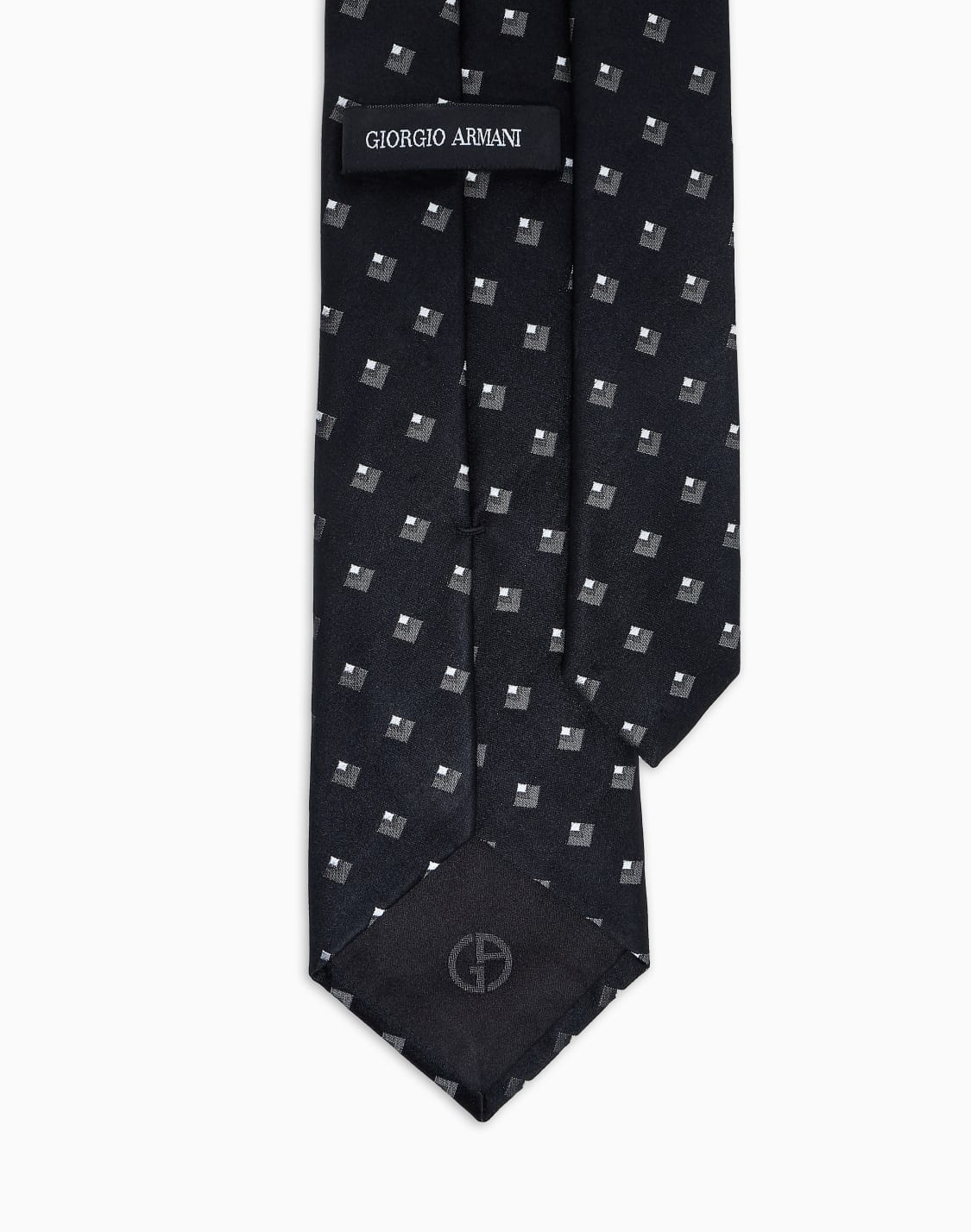 ネクタイ-シルク-ジャカド-ブラック--giorgio-armani