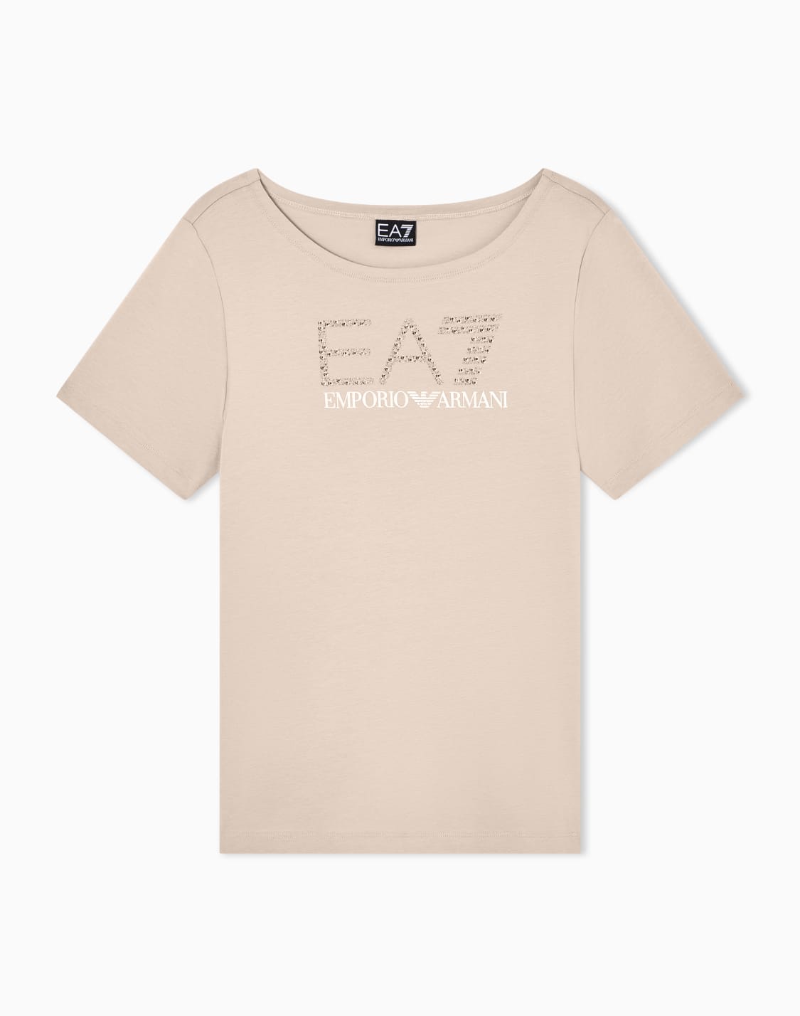 t-shirt-logo-series-en-jersey-de-coton-stretch-beige--ea7