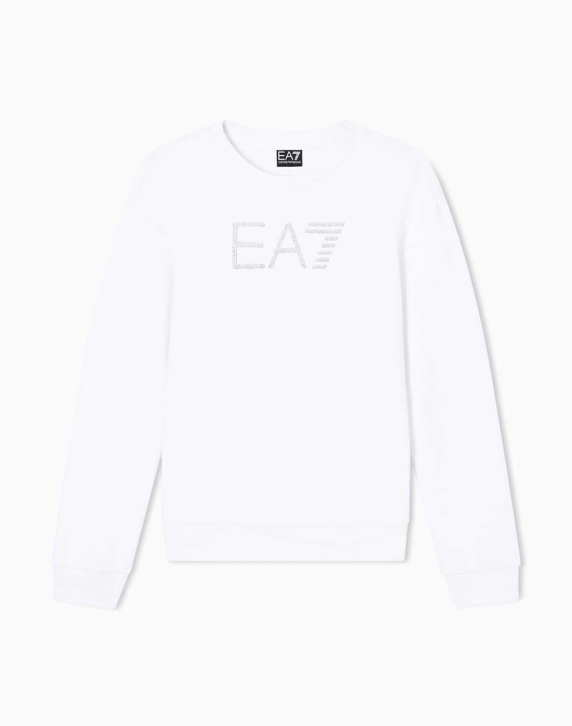 sweat-shirt-ras-du-cou-logo-series-en-jersey-de-coton-blanc--ea7