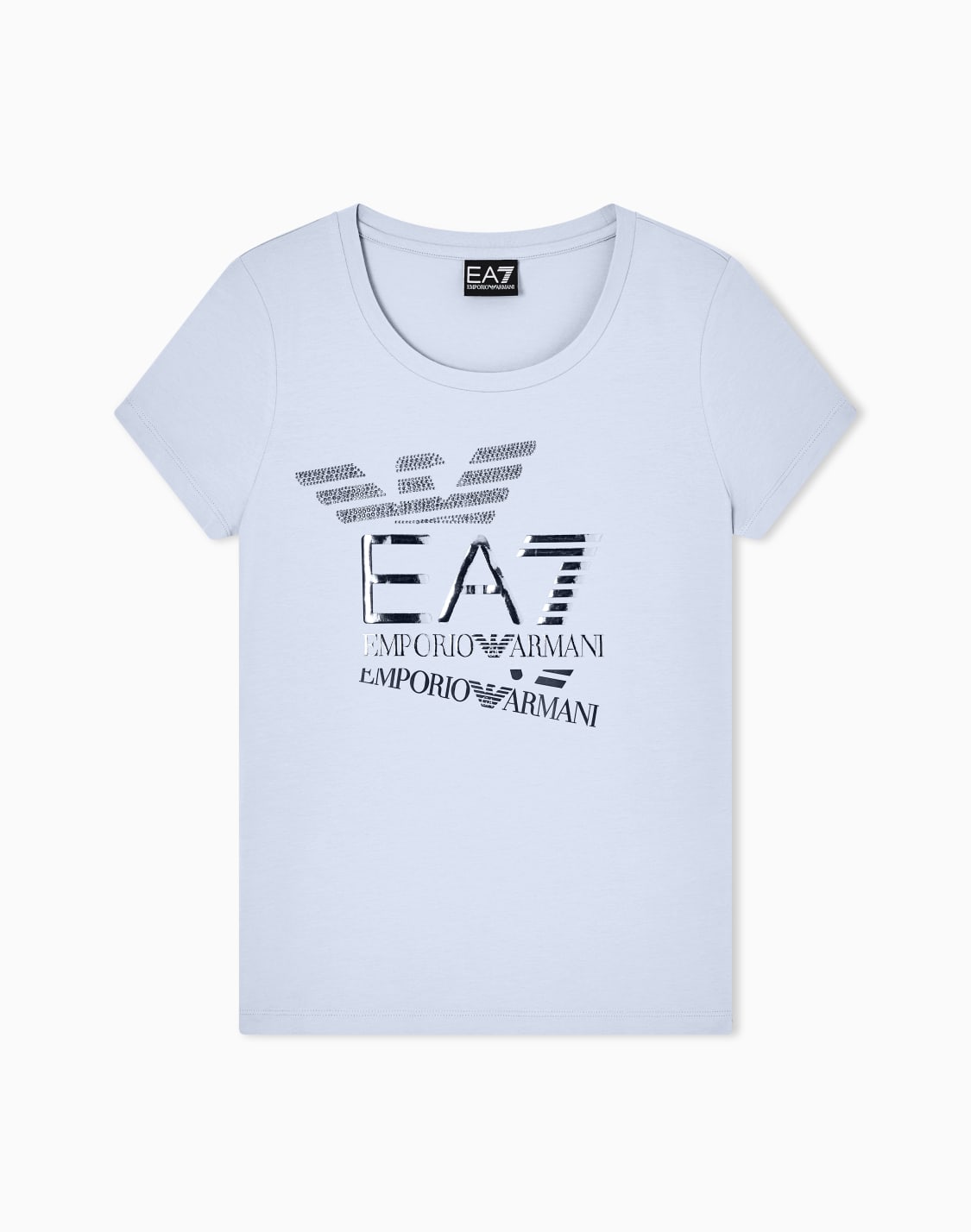 スリムフィットtシャツ-ライトブル--ea7