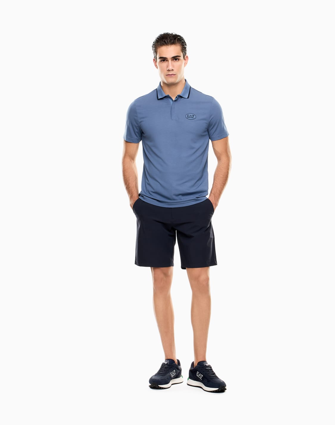 ポロシャツ-ライトブル--ea7