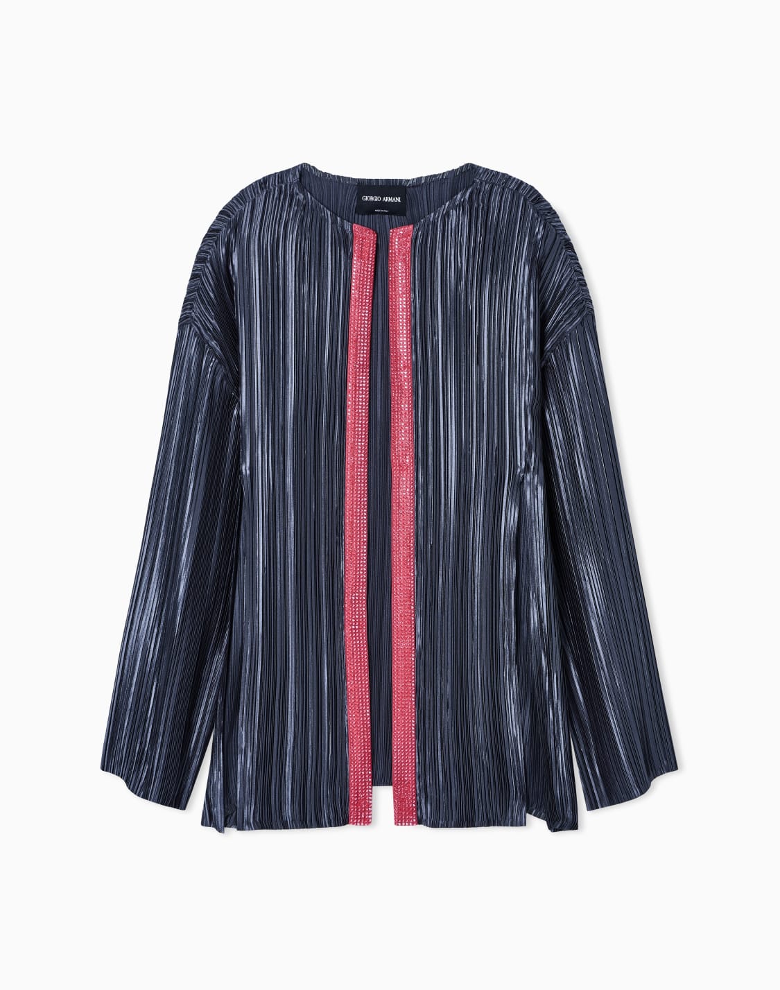 라인스톤-디테일-플리츠-패브릭-싱글-브레스트-재킷-패턴--giorgio-armani