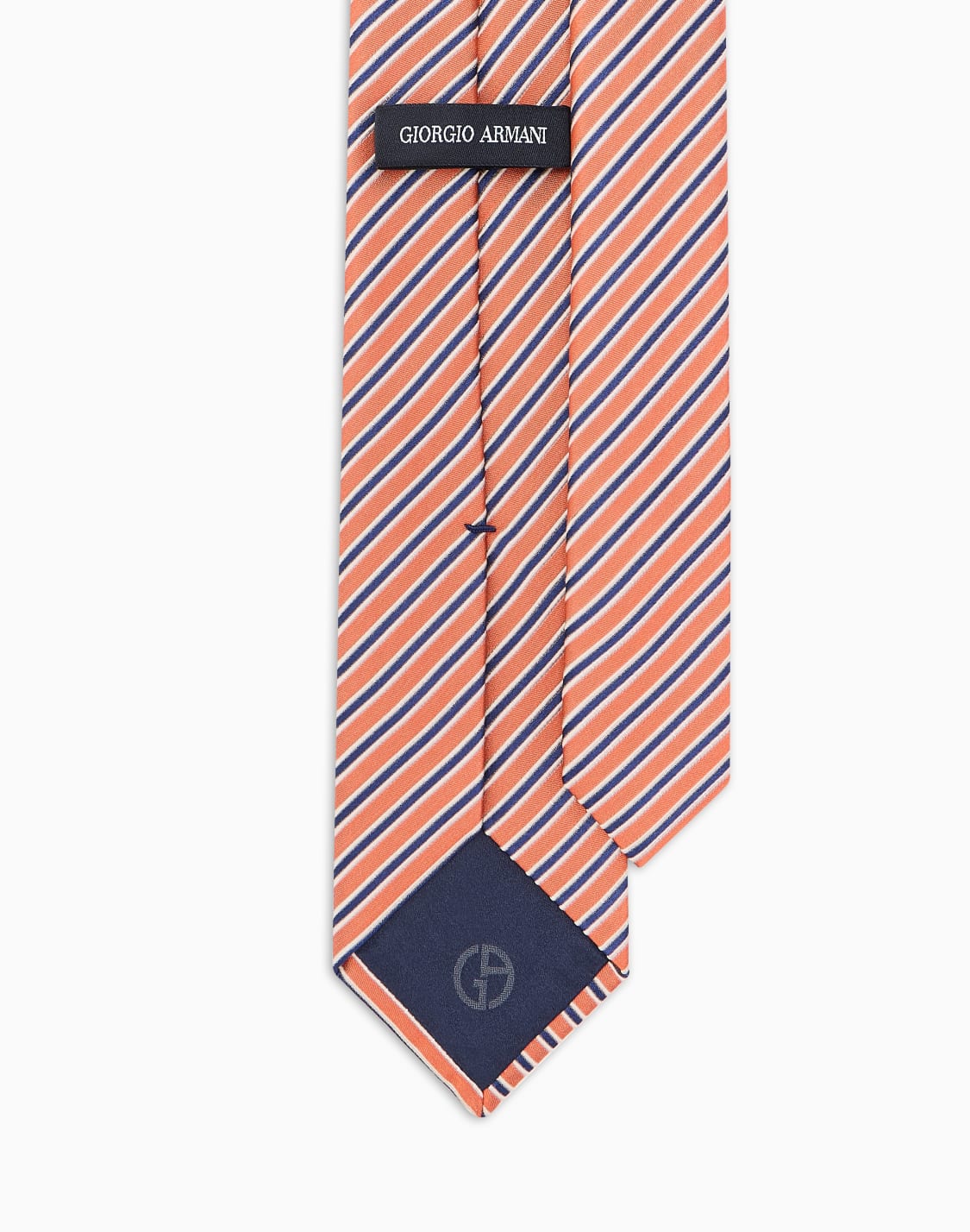 ネクタイ-シルクコットン混紡-ジャカド-オレンジ--giorgio-armani
