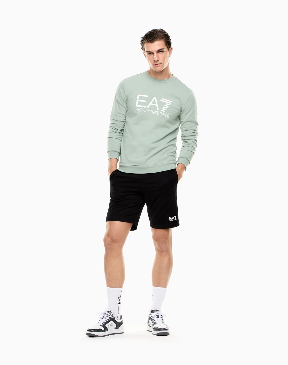 フドなしスウェットシャツ-グリン--ea7