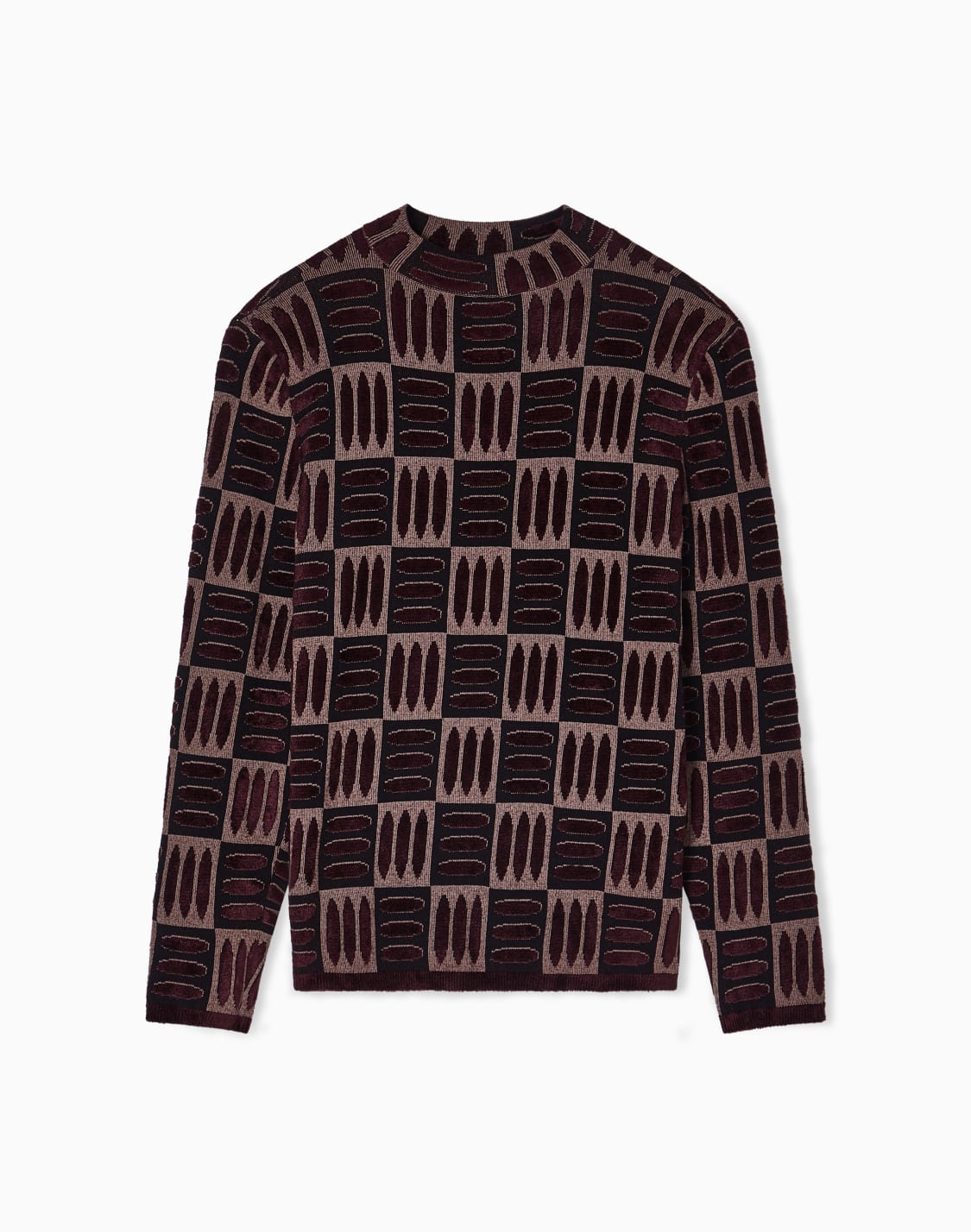 jumper-with-chenille-intarsia-burgundy--emporio-armani