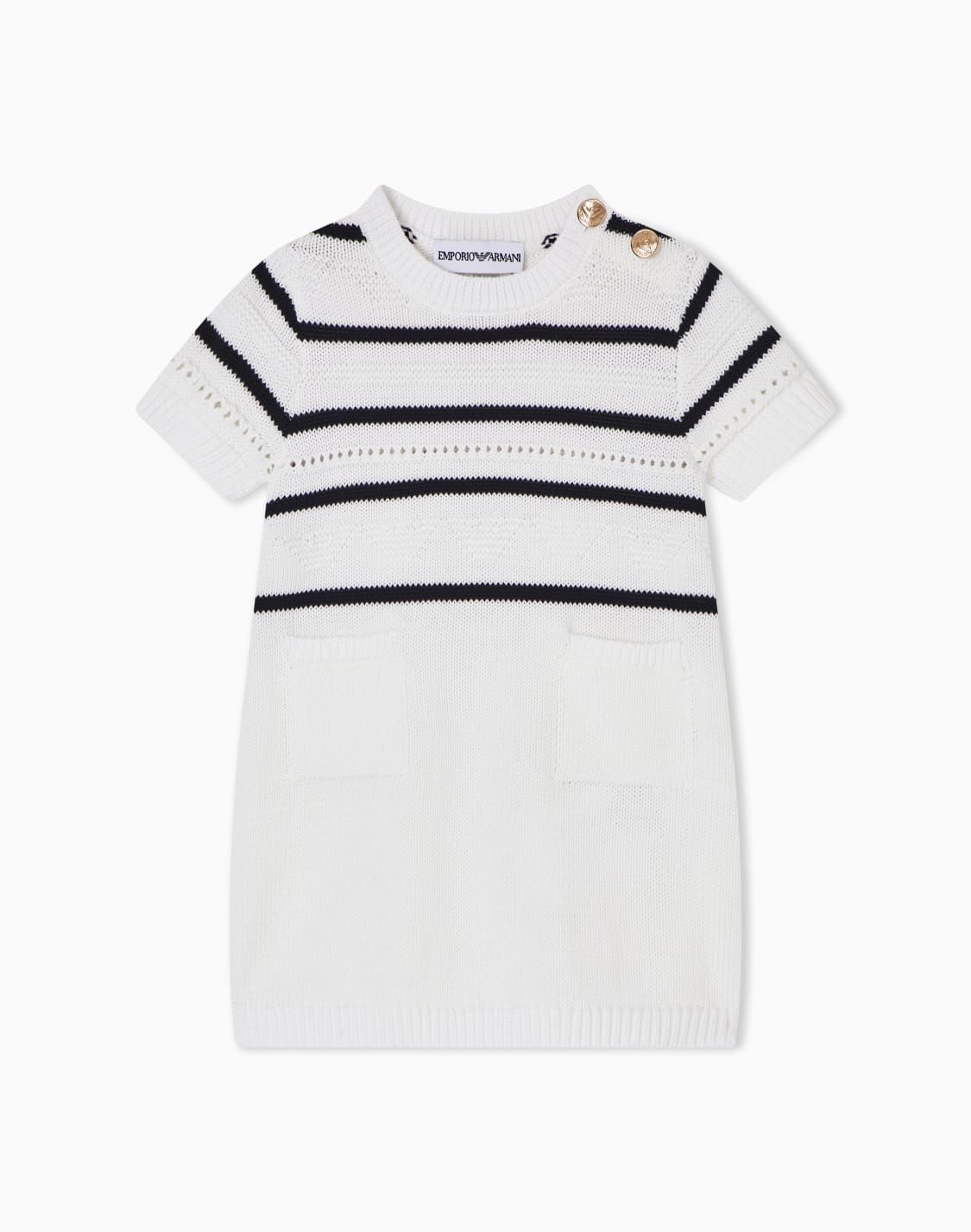 striped-dress-with-jacquard-eagle-motif-white--emporio-armani