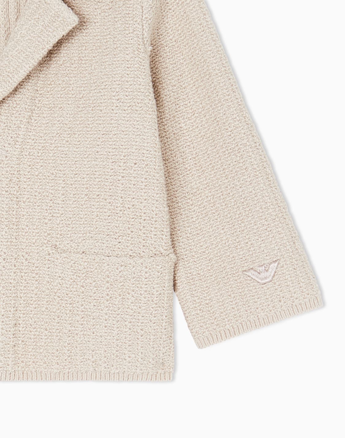 blazer-in-maglia-operata-beige--emporio-armani