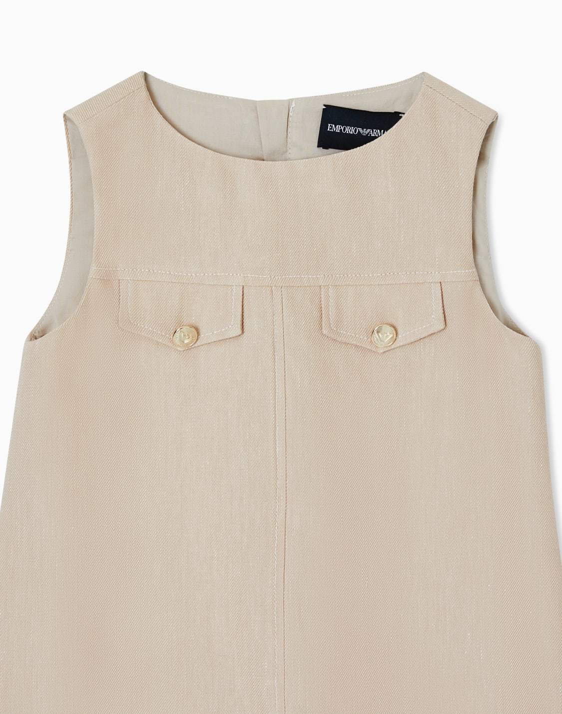 denim-effect-linen-blend-dress-beige--emporio-armani