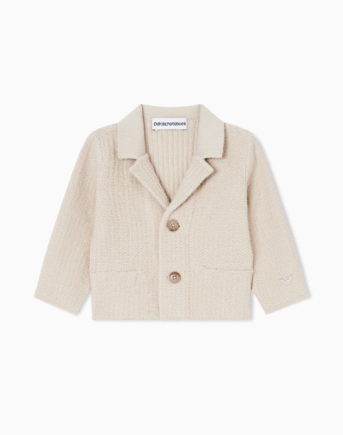 blazer-in-maglia-operata-beige--emporio-armani