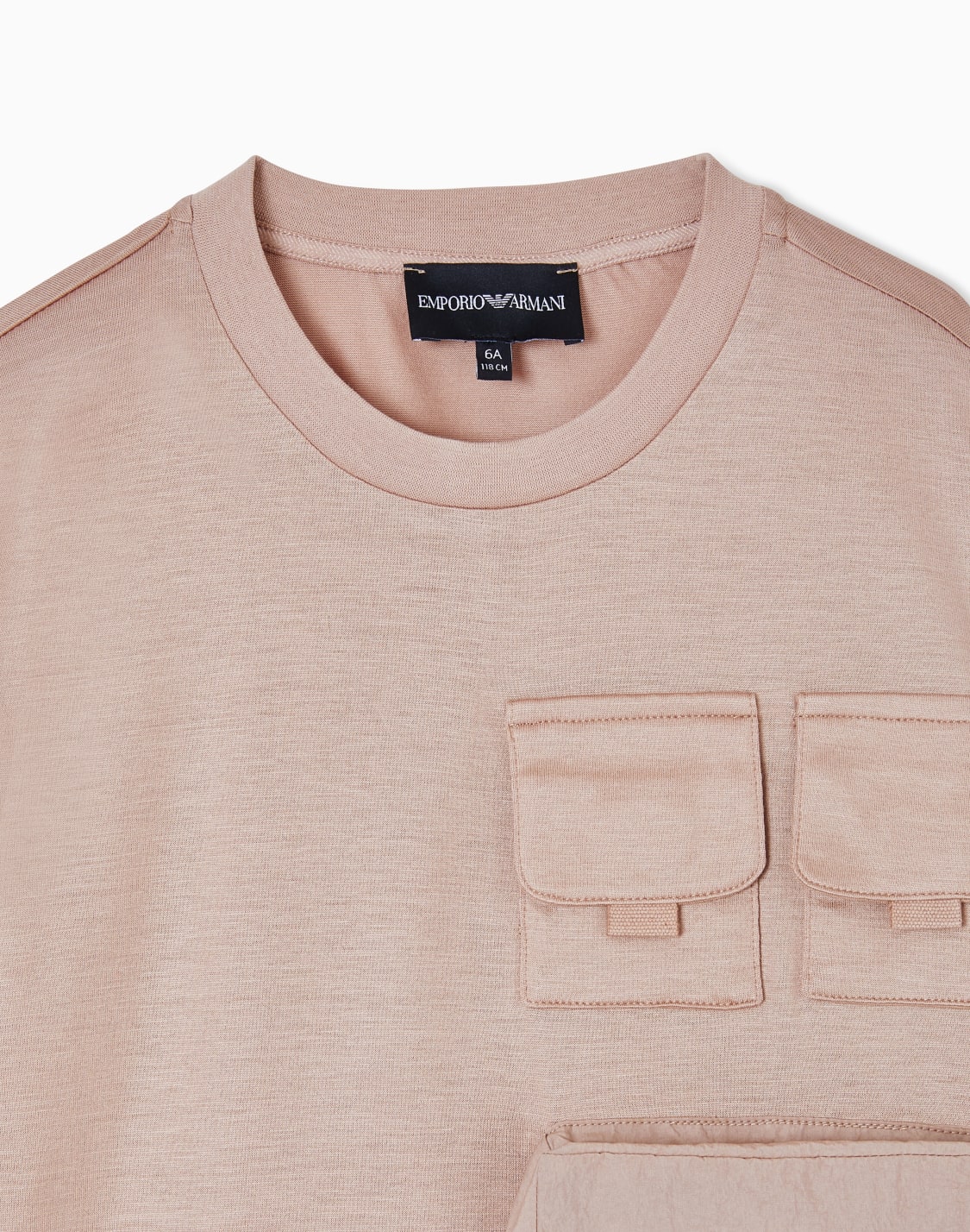 tシャツ-リヨセル混紡ジャジ-マルチポケット-ベジュ--emporio-armani