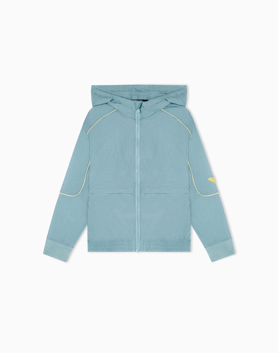 blouson-en-nylon-avec-capuche-et-passepoil-bleu-clair--emporio-armani