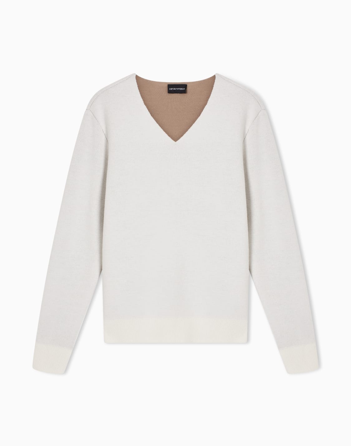 maglione-scollo-v-in-lana-vergine-accoppiata-bianco--emporio-armani