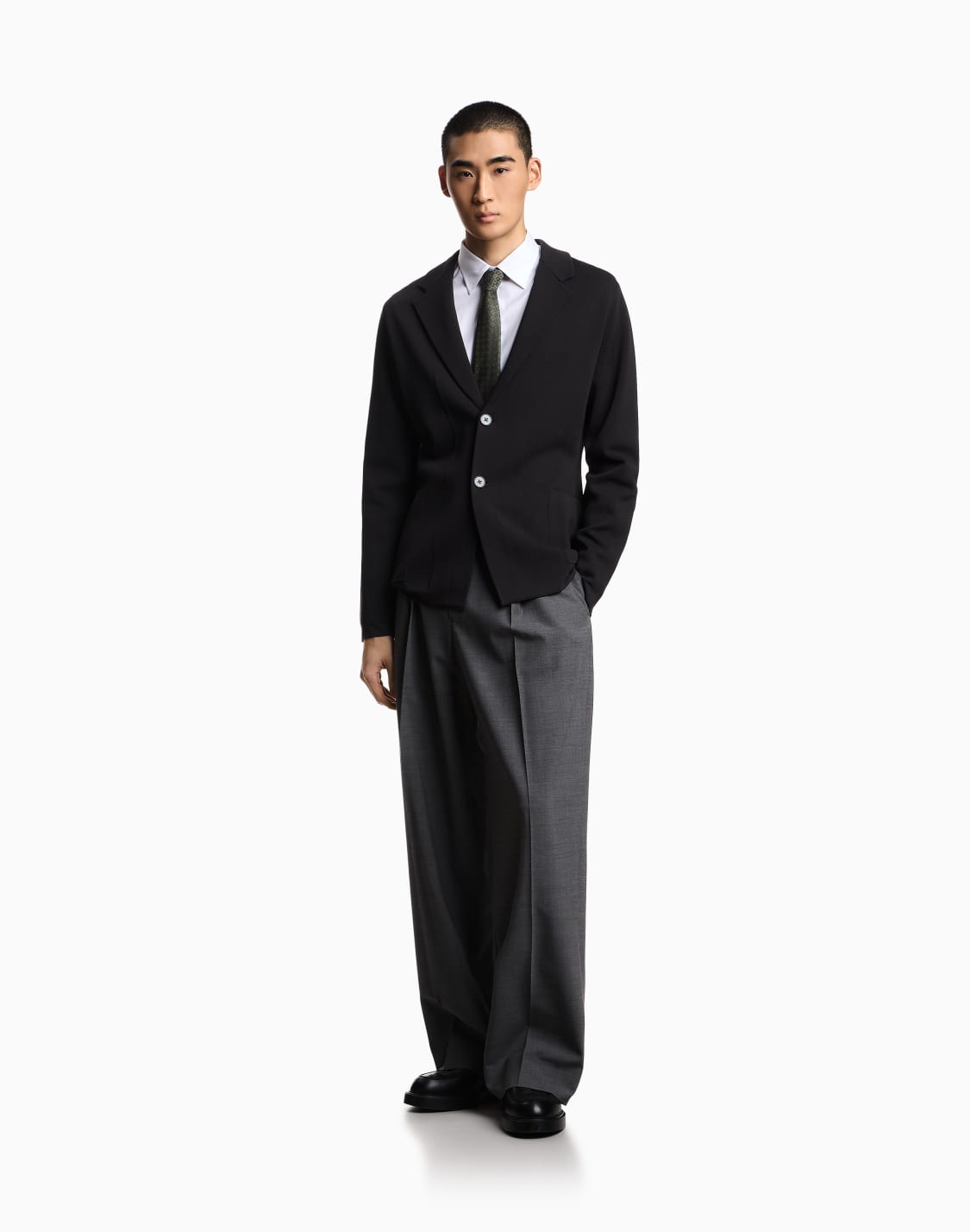 chaqueta-de-abotonadura-sencilla-de-punto-icon-asv-gris--emporio-armani