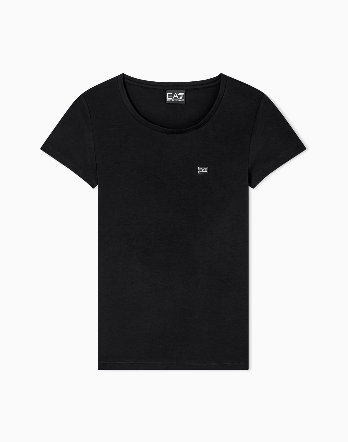 スリムフィットtシャツ-ブラック--ea7