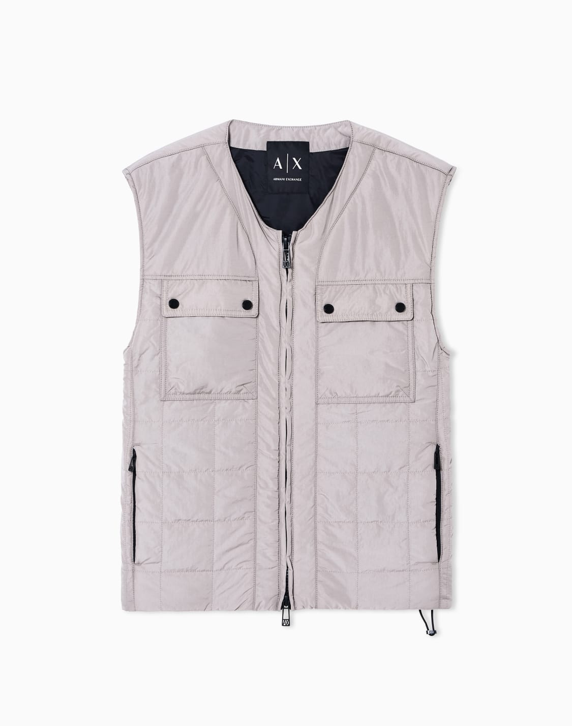 リップストップナイロン-ベスト-グレ--armani-exchange