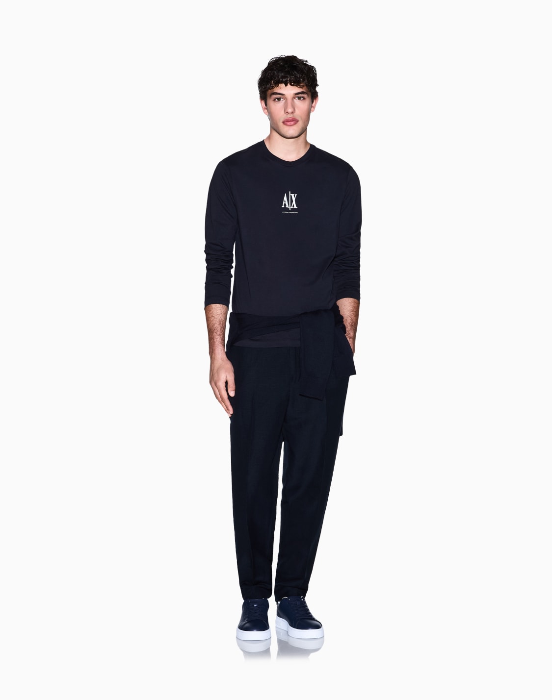 long-sleeved-cotton-jersey-t-shirt-azul-marino--armani-exchange