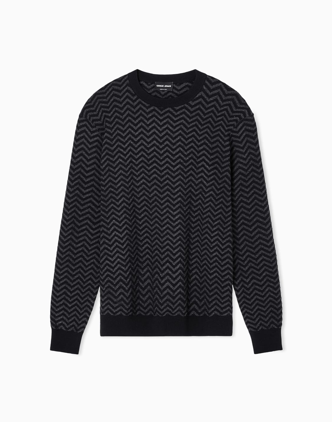 plated-chevron-virgin-wool-crew-neck-jumper-black--giorgio-armani