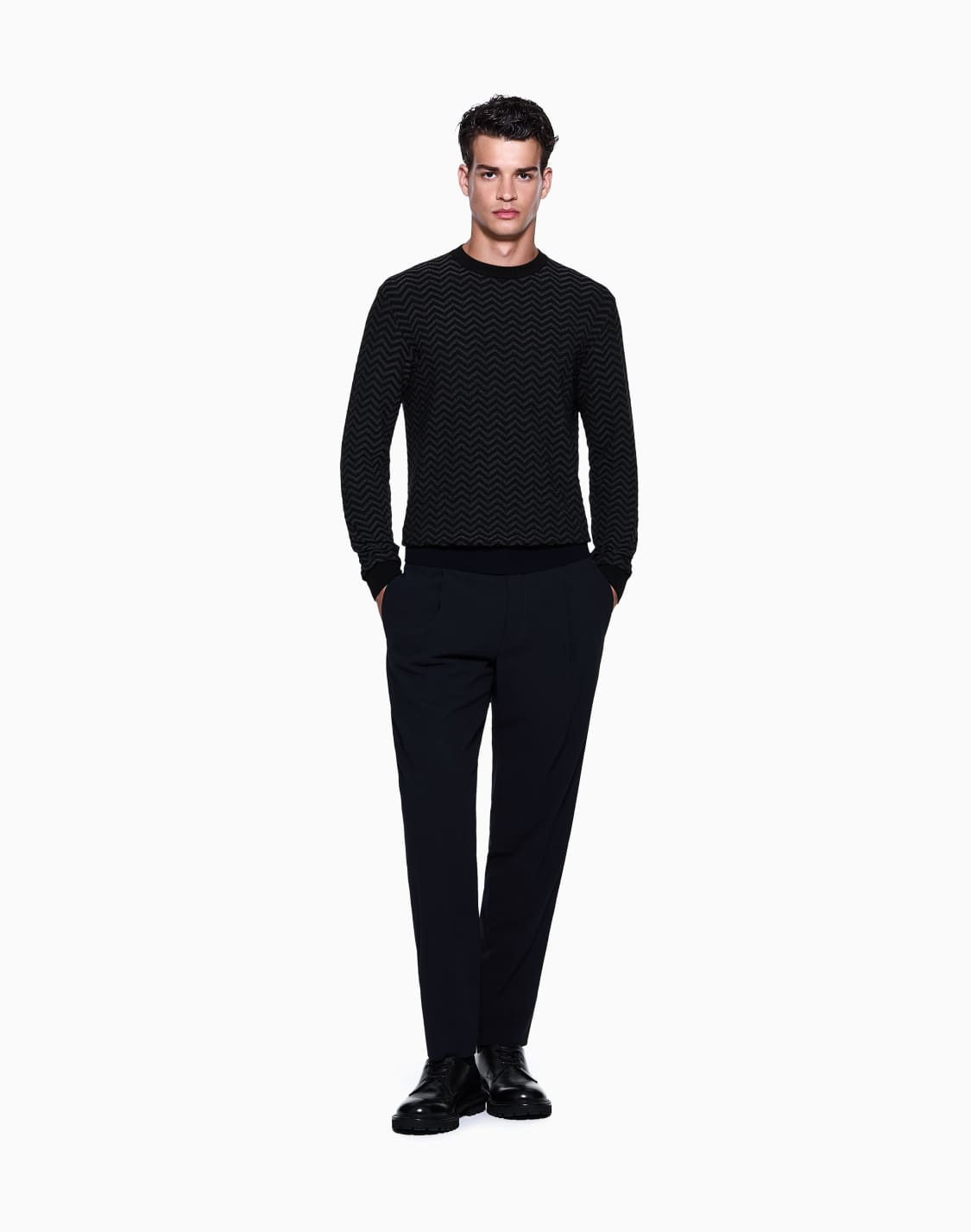 plated-chevron-virgin-wool-crew-neck-jumper-black--giorgio-armani