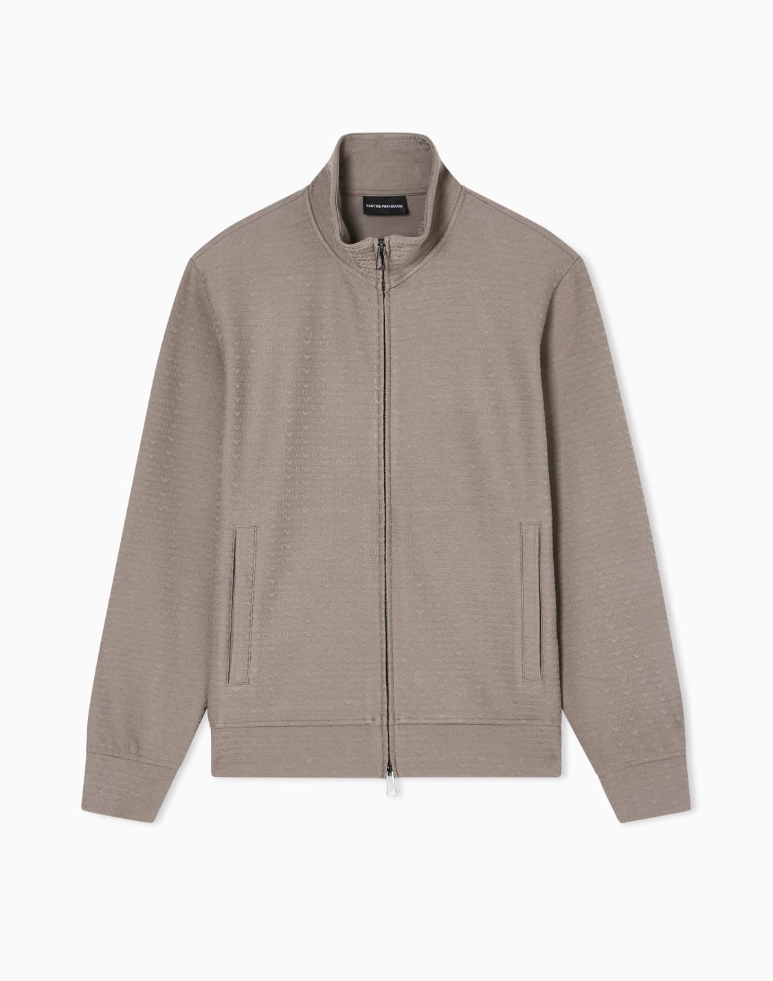 full-zip-sweatshirt-in-a-lyocell-blend-interlock-jersey-with-jacquard-lettering-grey--emporio-armani