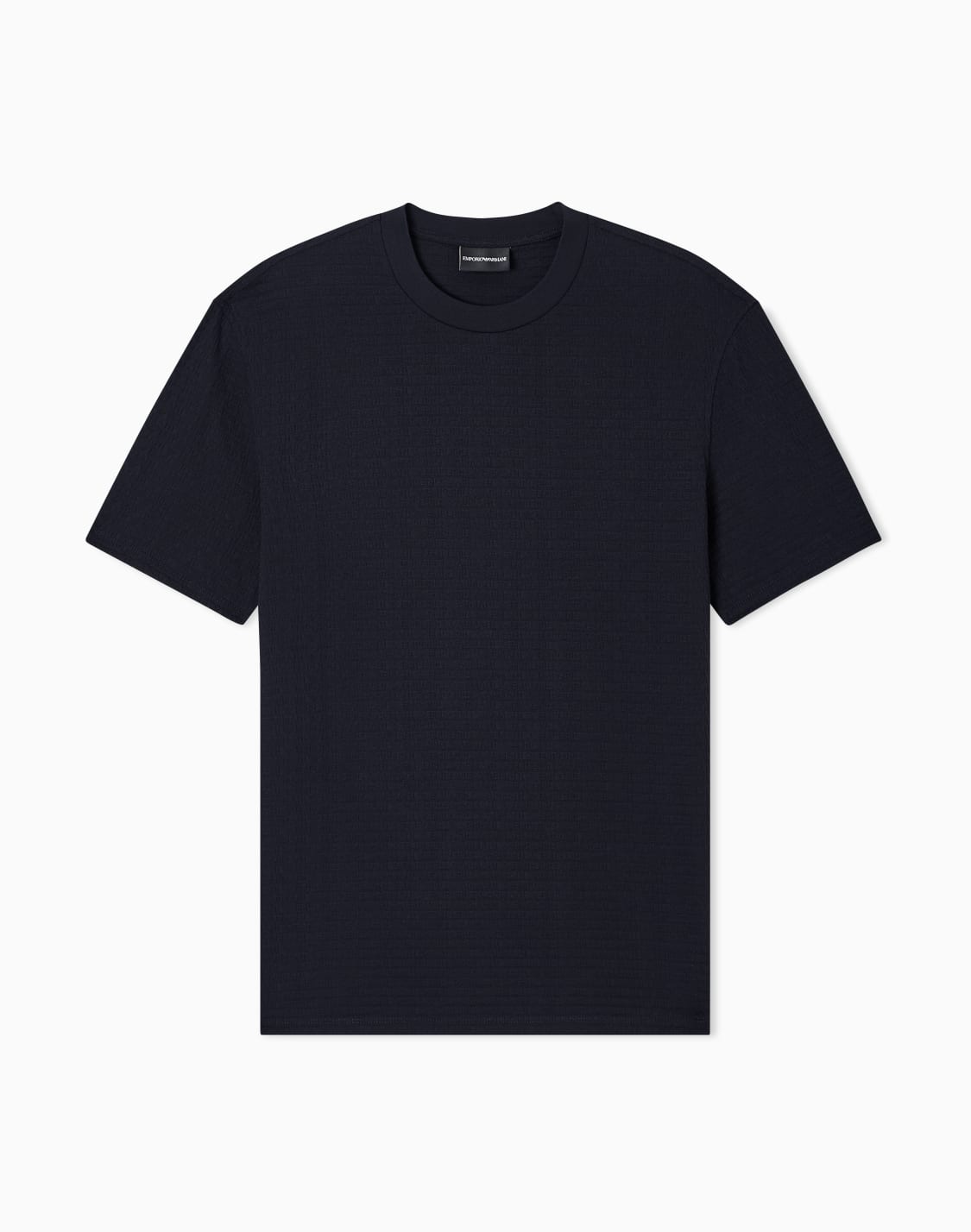 t-shirt-aus-jacquard-jersey-mit-allover-logo-schriftzug-blau--emporio-armani