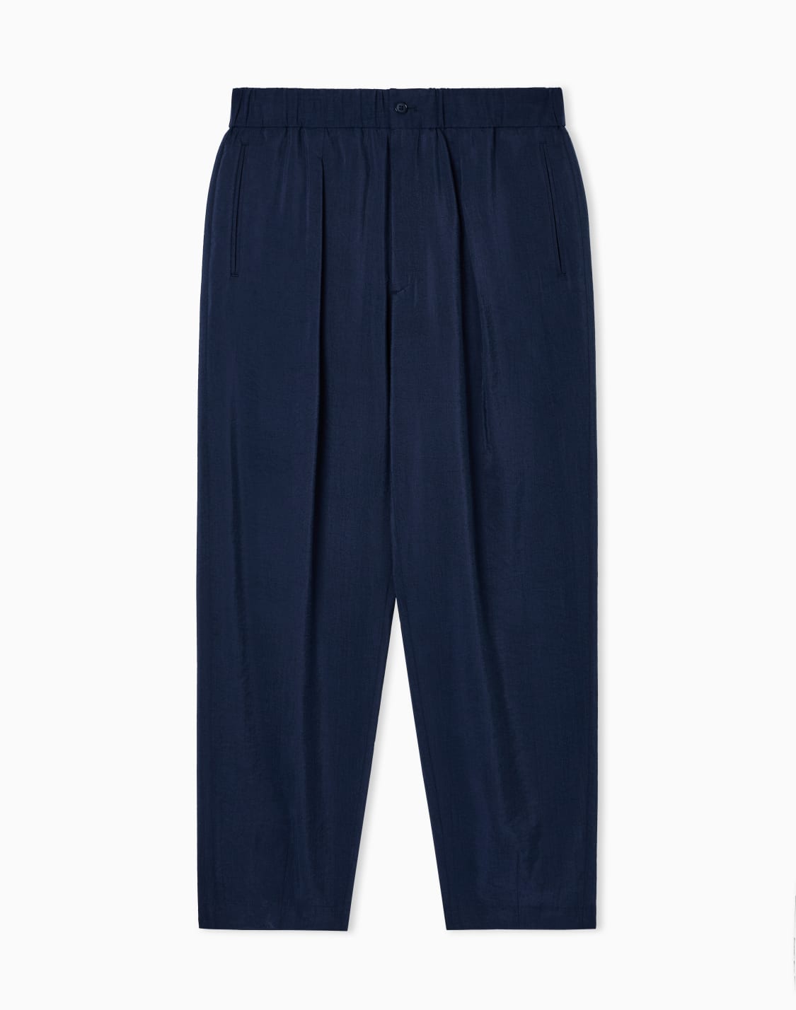 pantaloni-a-una-pince-in-misto-seta-lavata-blu-navy--giorgio-armani