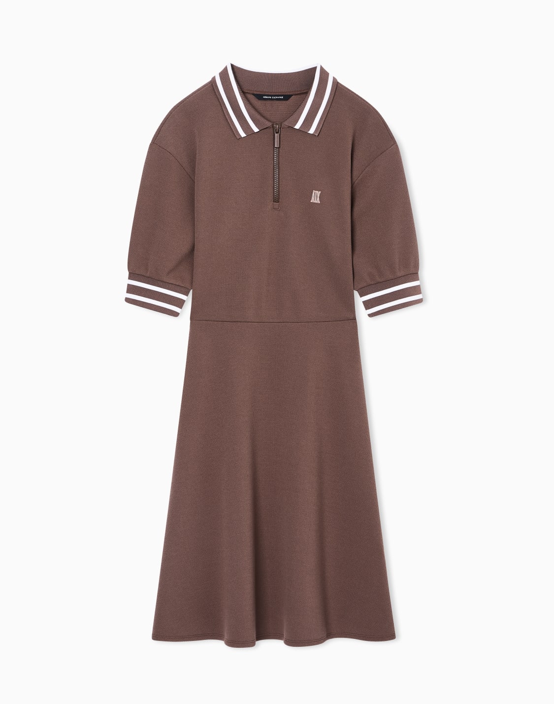 ハフジップ-ポロニットドレス-ブラウン--armani-exchange