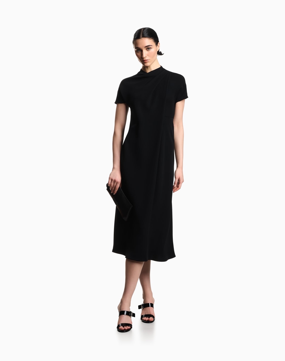 technical-cady-dress-with-front-panel-black--emporio-armani