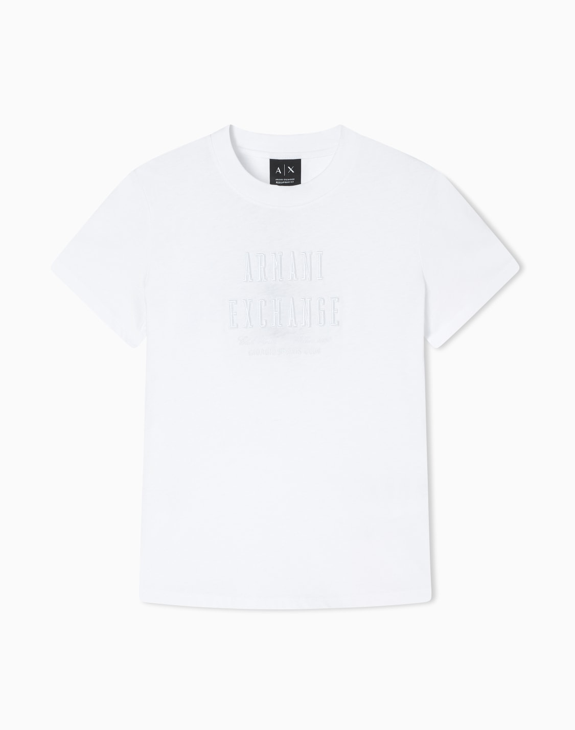 エンブロイダリロゴ-半袖クルネックtシャツ-ホワイト--armani-exchange