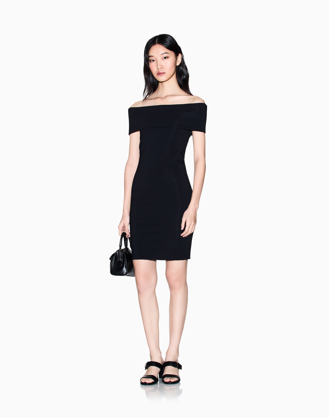 short-dress-in-technical-fabric-black--armani-exchange