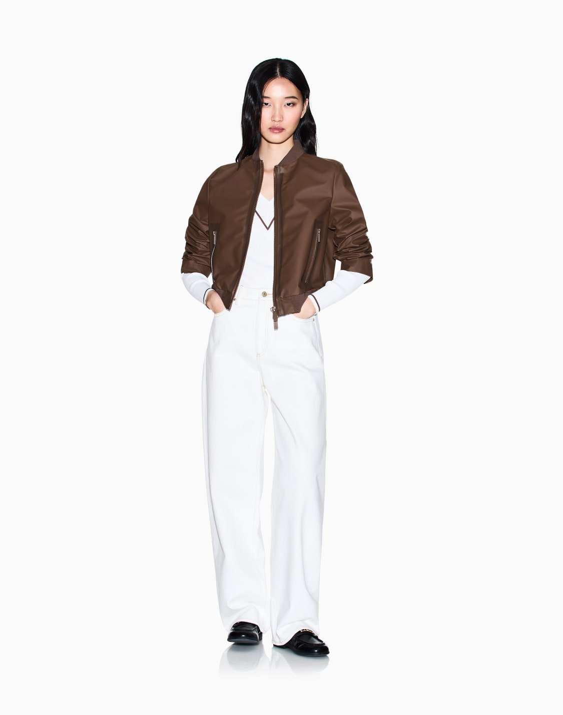 puコティングブルゾンジャケット-ブラウン--armani-exchange