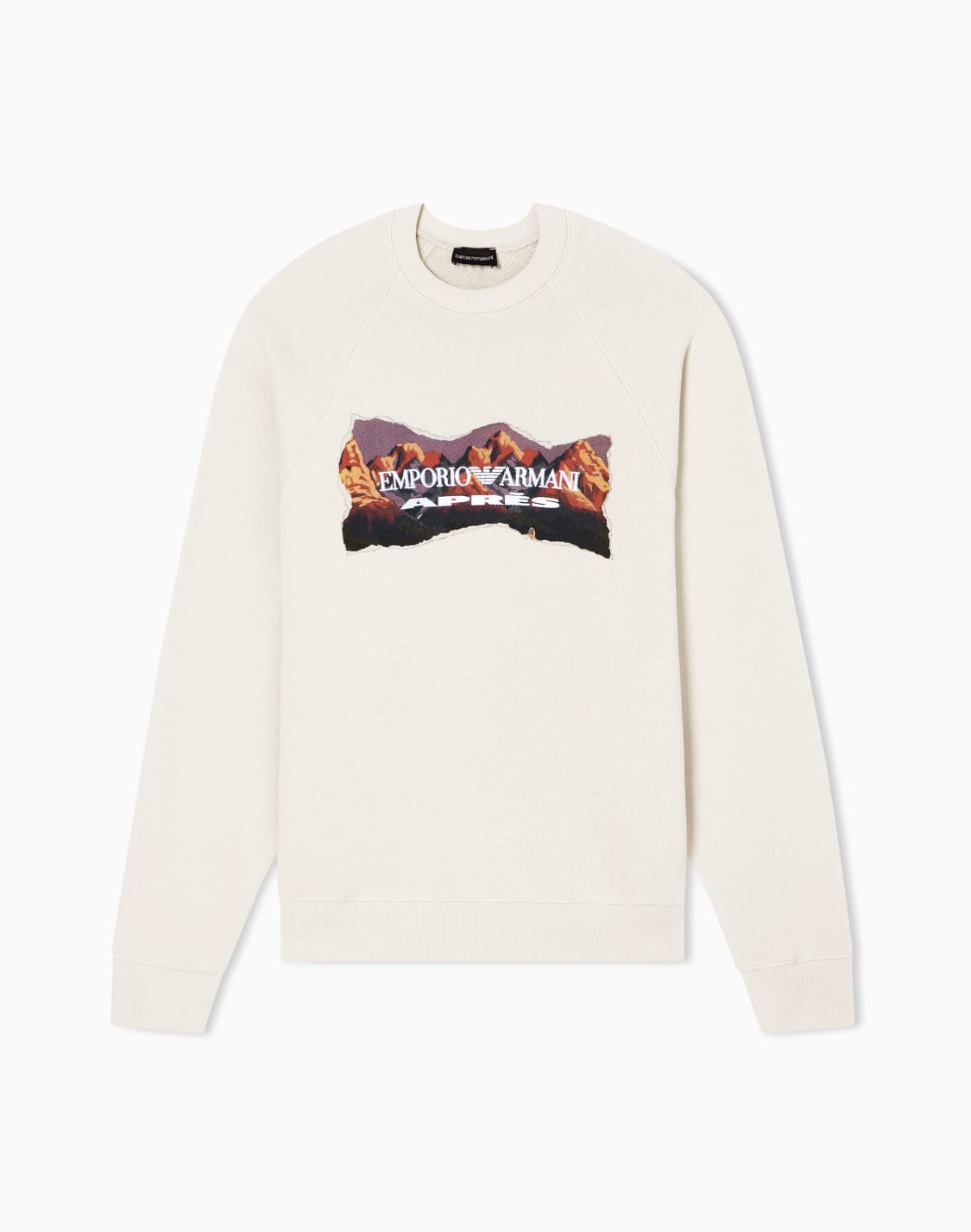 aprs-スウェットシャツ-ソフトジャジ-マウンテンプリント-ベジュ--emporio-armani