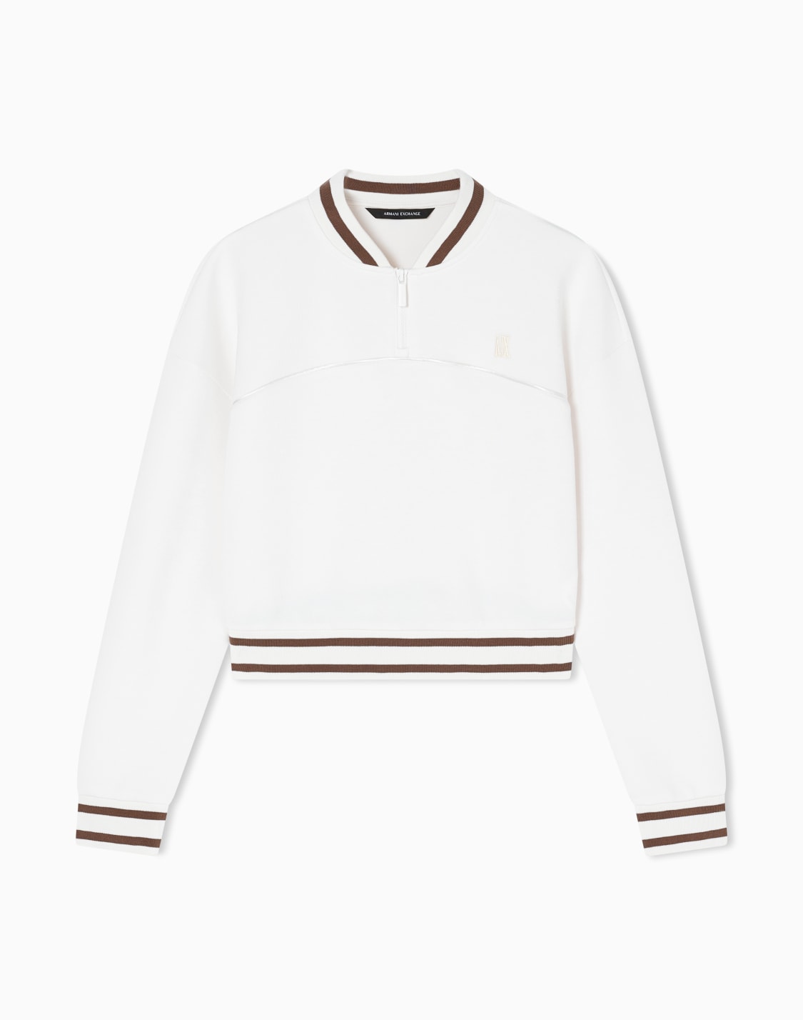 axロゴ-ハフジップスウェットプルオバ-ホワイト--armani-exchange