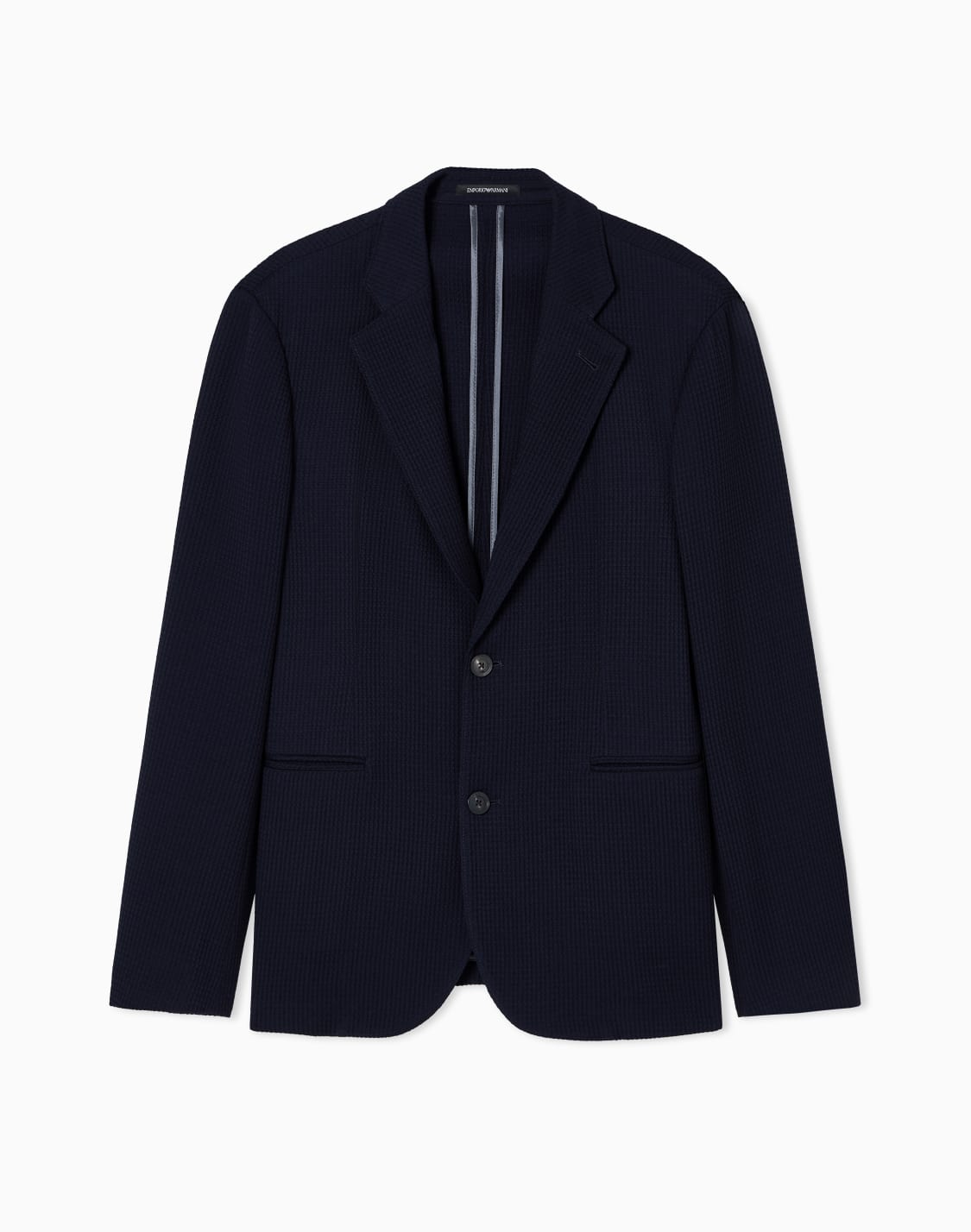 シングルブレストジャケット-3dワッフル風ウルジャジ-ネイビブル--emporio-armani