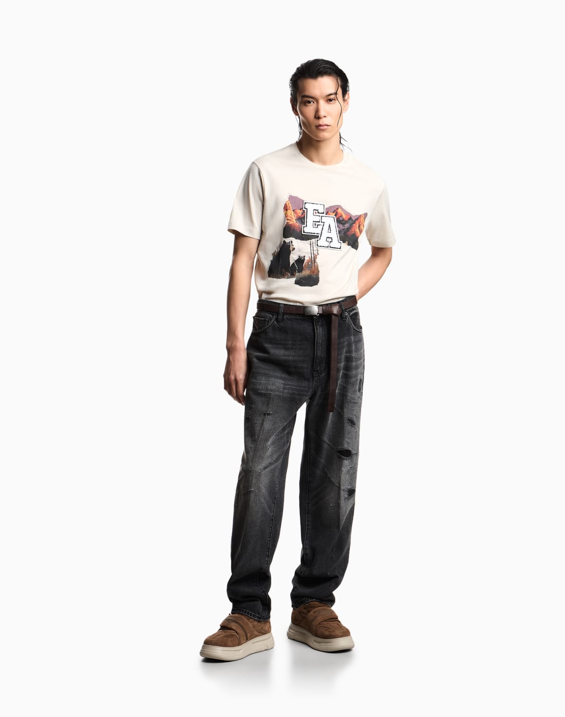 aprs-tシャツ-ジャジ-マウンテンプリント-ベジュ--emporio-armani