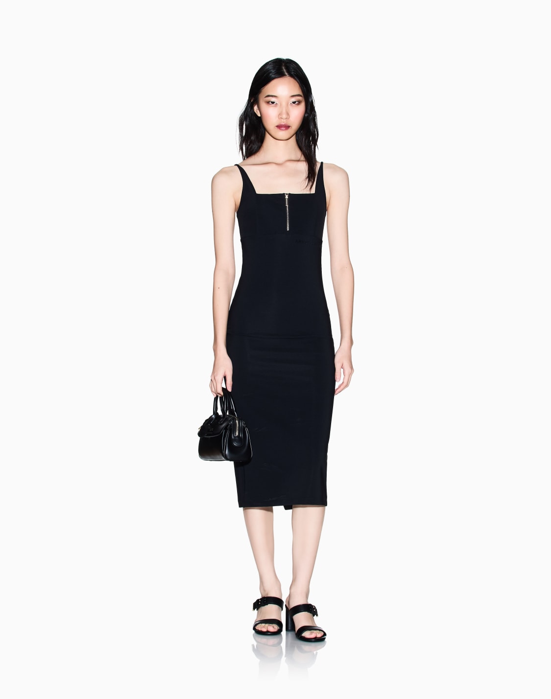 midi-dress-in-technical-fabric-black--armani-exchange