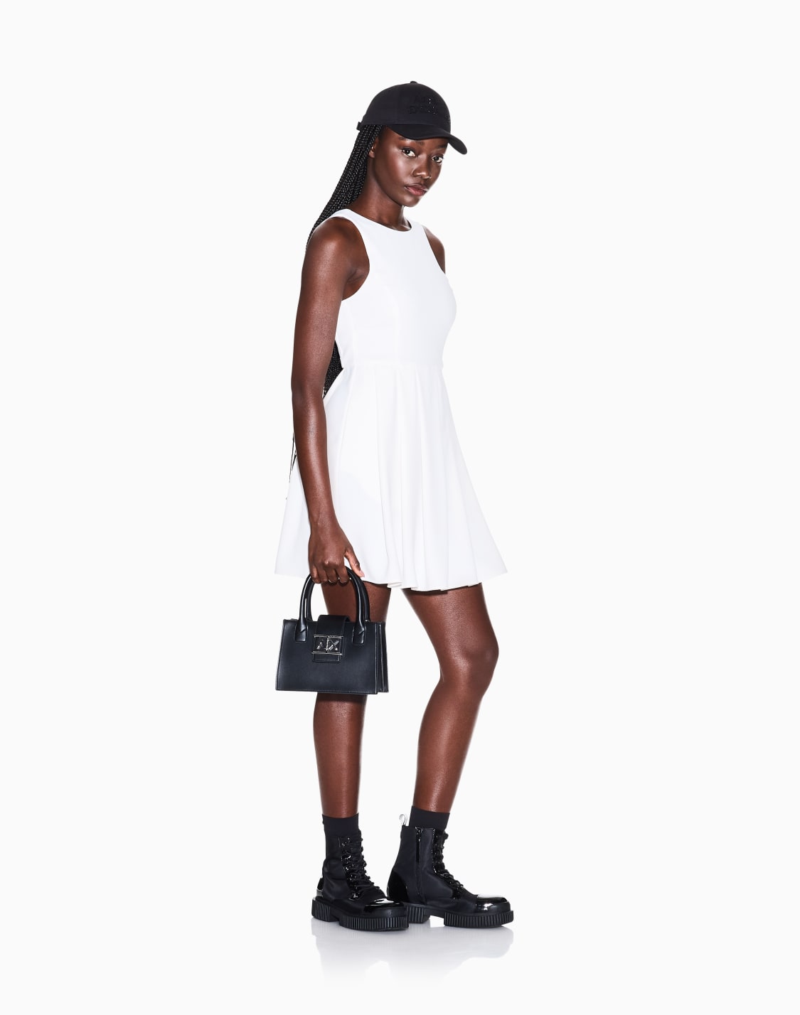 short-dress-in-mixed-fabric-blanc--armani-exchange
