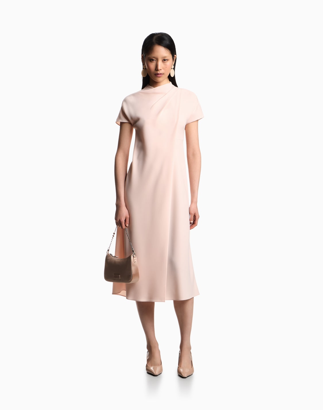 technical-cady-dress-with-front-panel-pink--emporio-armani