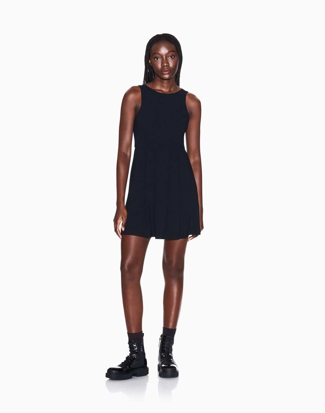 short-dress-in-mixed-fabric-noir--armani-exchange