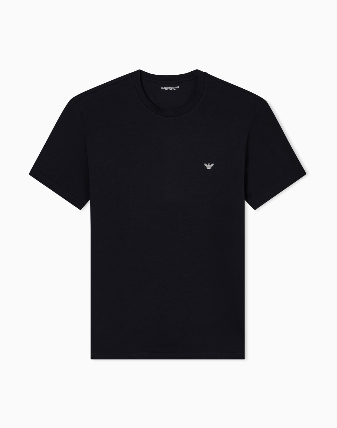 オンライン限定ラウンジウェアtシャツ-ストレッチジャジ-タイトフィット-ブラック--emporio-armani