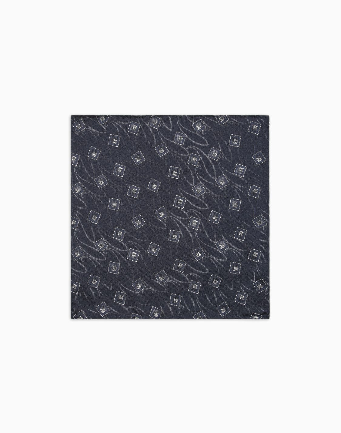 ポケットチフ-シルク-幾何学ジャカド-ブル--giorgio-armani
