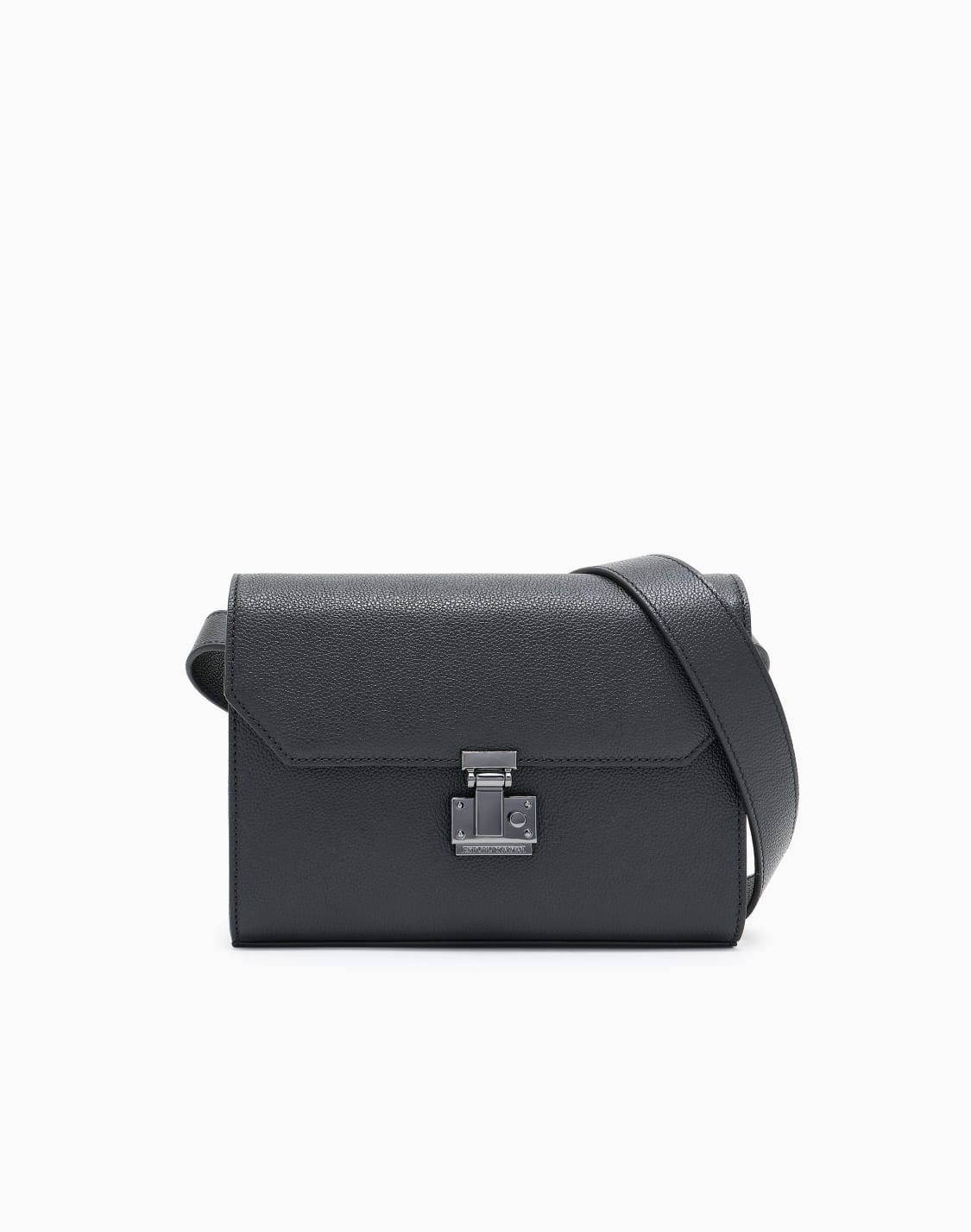 shoulder-bag-with-flap-in-tumbled-leather-black--emporio-armani