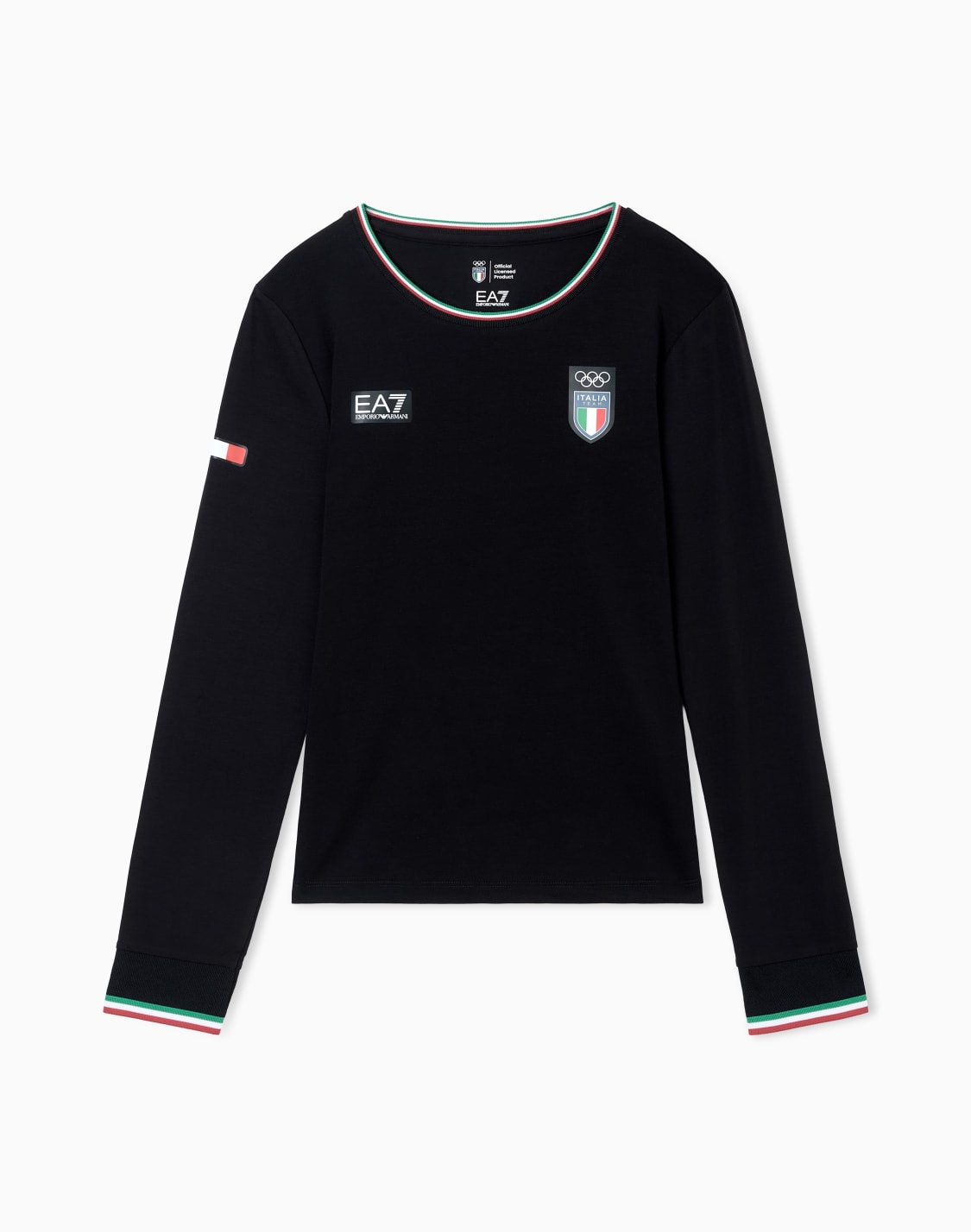 camiseta-de-cuello-redondo-y-manga-larga-en-punto-elstico-negro--ea7